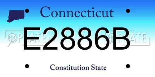 E2886B Connecticut License Plate