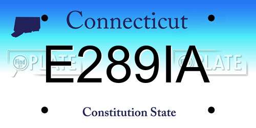 E289IA Connecticut License Plate