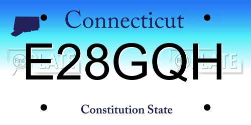 E28GQH Connecticut License Plate