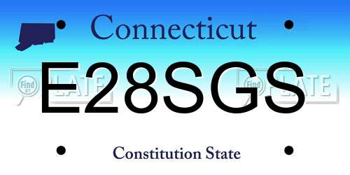 E28SGS Connecticut License Plate