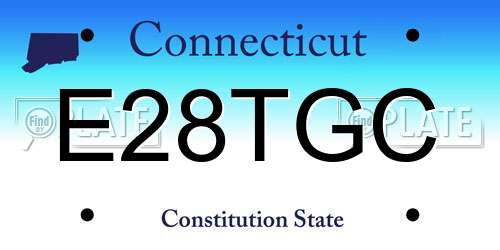 E28TGC Connecticut License Plate