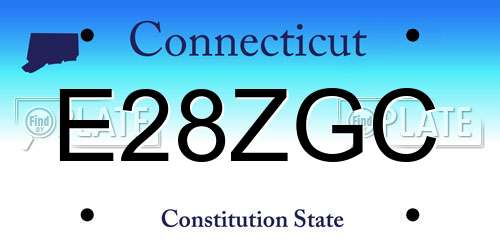 E28ZGC Connecticut License Plate