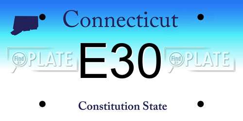 E30 Connecticut License Plate