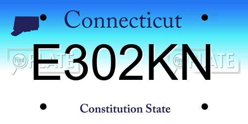 E302KN Connecticut License Plate