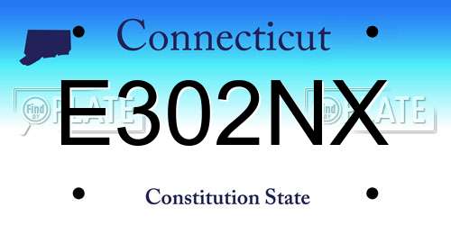 E302NX Connecticut License Plate