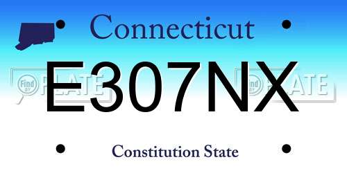 E307NX Connecticut License Plate