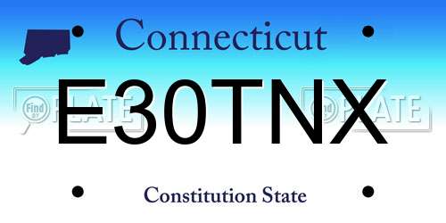 E30TNX Connecticut License Plate