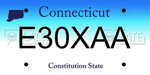 E30XAA Connecticut License Plate