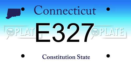 E327 Connecticut License Plate