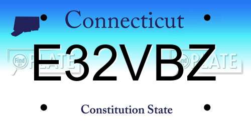 E32VBZ Connecticut License Plate