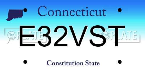 E32VST Connecticut License Plate