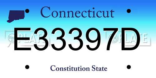 E33397D Connecticut License Plate