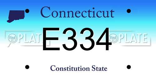 E334 Connecticut License Plate