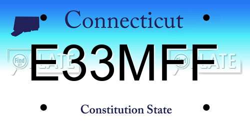 E33MFF Connecticut License Plate