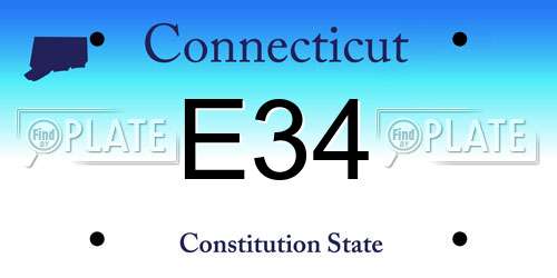 E34 Connecticut License Plate