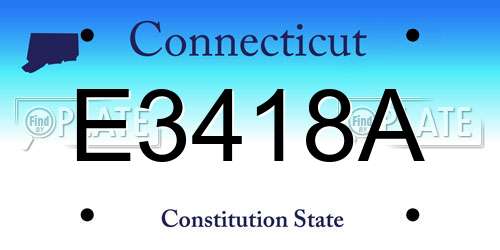 E3418A Connecticut License Plate