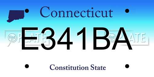 E341BA Connecticut License Plate