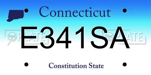 E341SA Connecticut License Plate