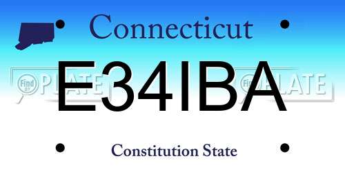 E34IBA Connecticut License Plate