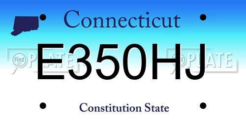 E350HJ Connecticut License Plate