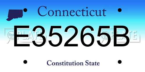 E35265B Connecticut License Plate