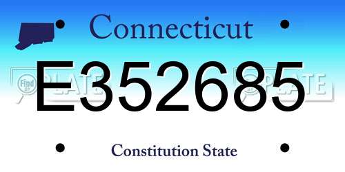 E352685 Connecticut License Plate