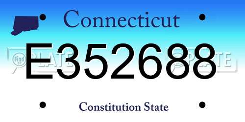 E352688 Connecticut License Plate