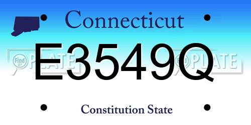 E3549Q Connecticut License Plate
