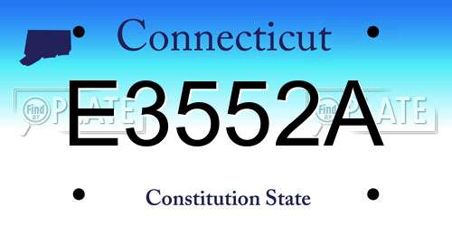 E3552A Connecticut License Plate