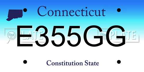 E355GG Connecticut License Plate