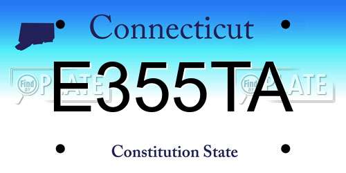 E355TA Connecticut License Plate