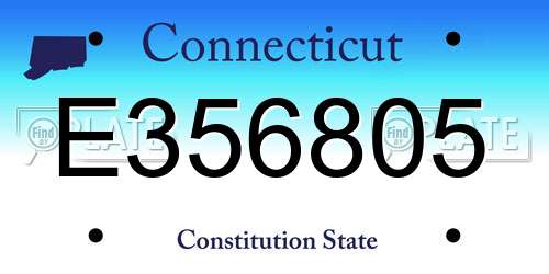 E356805 Connecticut License Plate