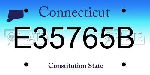 E35765B Connecticut License Plate