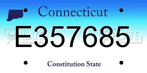 E357685 Connecticut License Plate