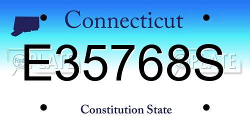 E35768S Connecticut License Plate