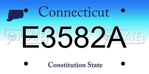 E3582A Connecticut License Plate