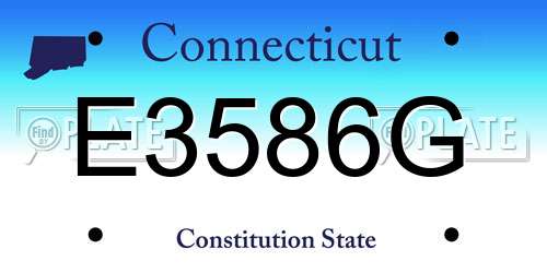 E3586G Connecticut License Plate