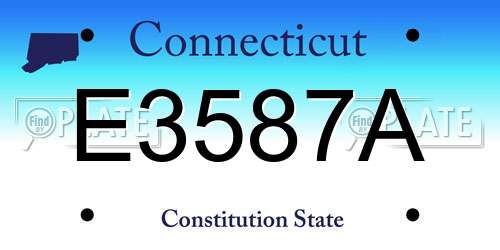 E3587A Connecticut License Plate