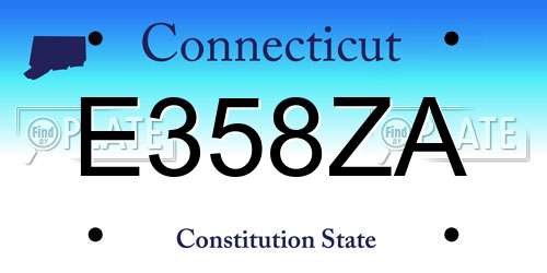 E358ZA Connecticut License Plate