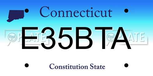 E35BTA Connecticut License Plate