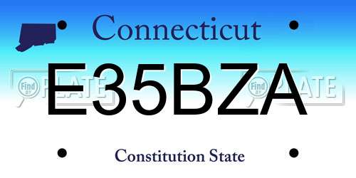 E35BZA Connecticut License Plate
