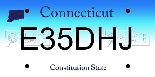 E35DHJ Connecticut License Plate