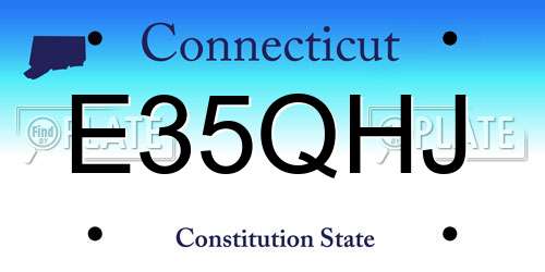 E35QHJ Connecticut License Plate