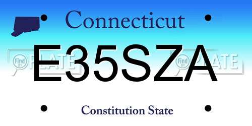 E35SZA Connecticut License Plate