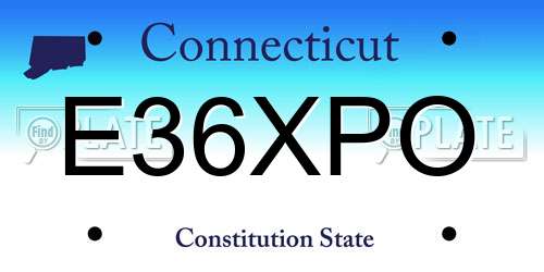 E36XPO Connecticut License Plate