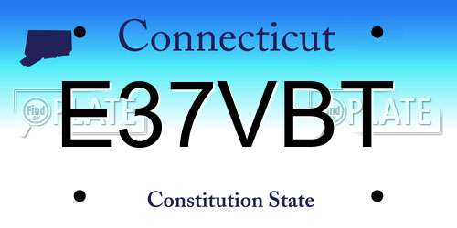 E37VBT Connecticut License Plate