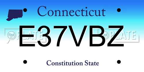 E37VBZ Connecticut License Plate