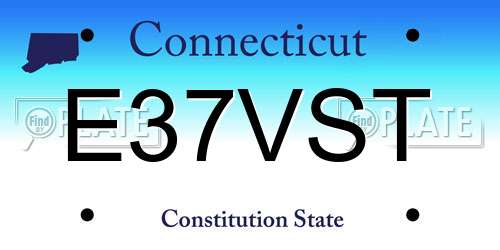 E37VST Connecticut License Plate