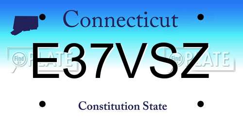 E37VSZ Connecticut License Plate