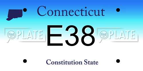 E38 Connecticut License Plate